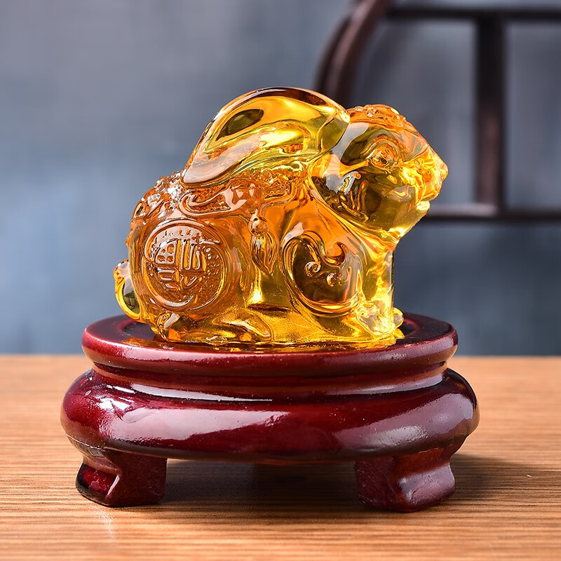 舆涵2023年琉璃兔子摆件客厅工艺品创意玉兔生肖福兔吉祥家居装饰品