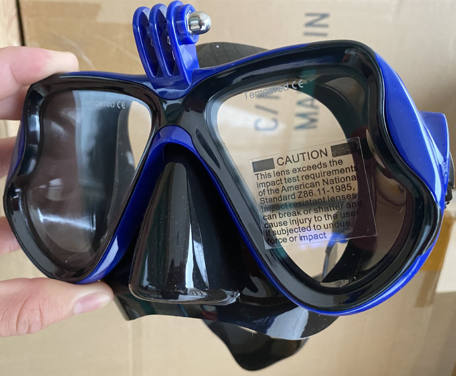 防雾深浮潜面镜户外游泳装备潜水面镜大框泳镜护鼻子防水游泳眼镜 无