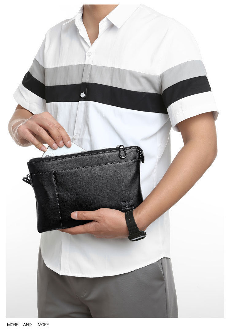 手拿包真皮休闲大容量夹包钱包手抓包男信封包潮lv皮带am12黑色皮带