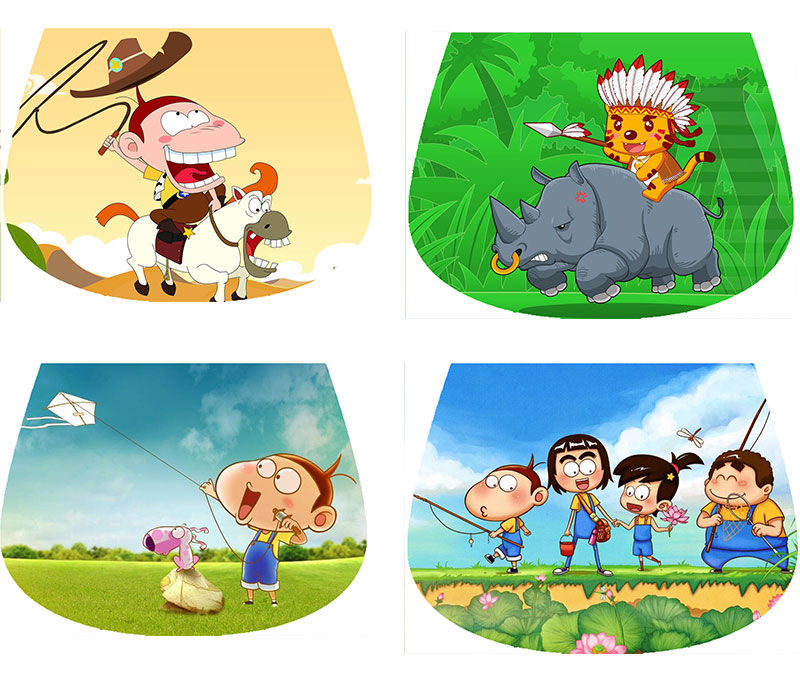 宝宝3d卡通纯棉吸汗巾婴儿童隔汗巾垫背巾加大码全棉幼儿园0-10岁