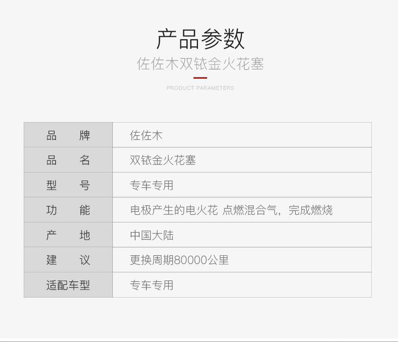 佐佐木 双铱金火花塞点对点强点火1支装(适配奔驰) s350l