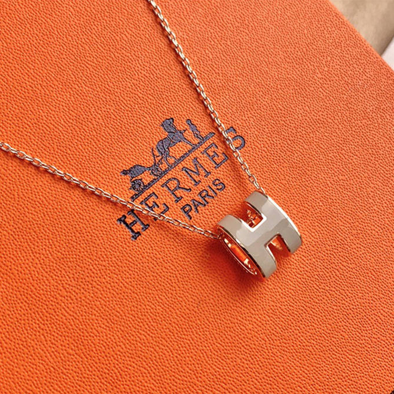 hermes/爱马仕项链女pop h字母迷你吊坠锁骨链旗舰官网专柜正品 mini