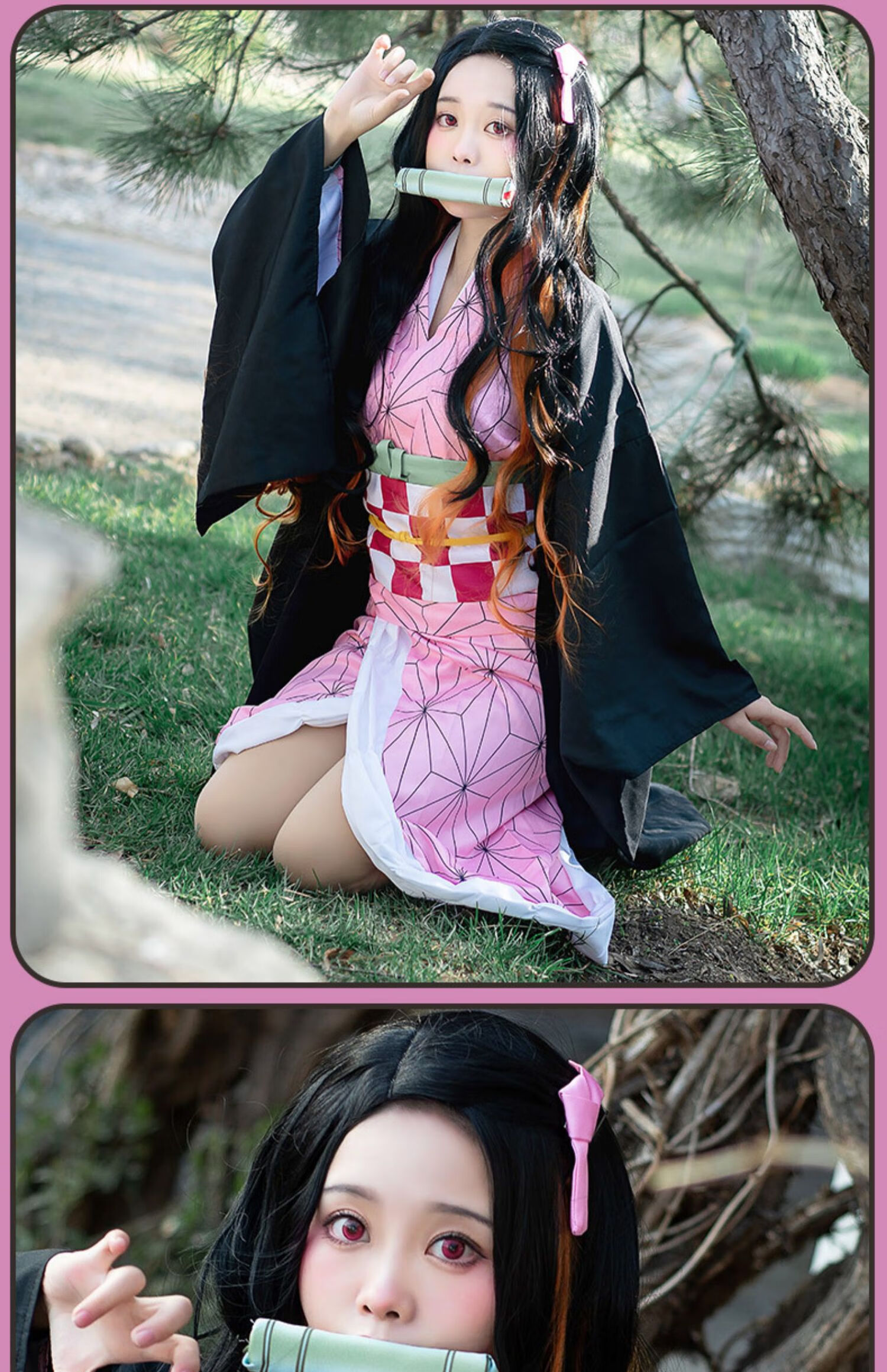 cos服鬼灭之刃cos弥豆子cos兄妹之绊灶门祢豆子cosplay服装衣服含配饰