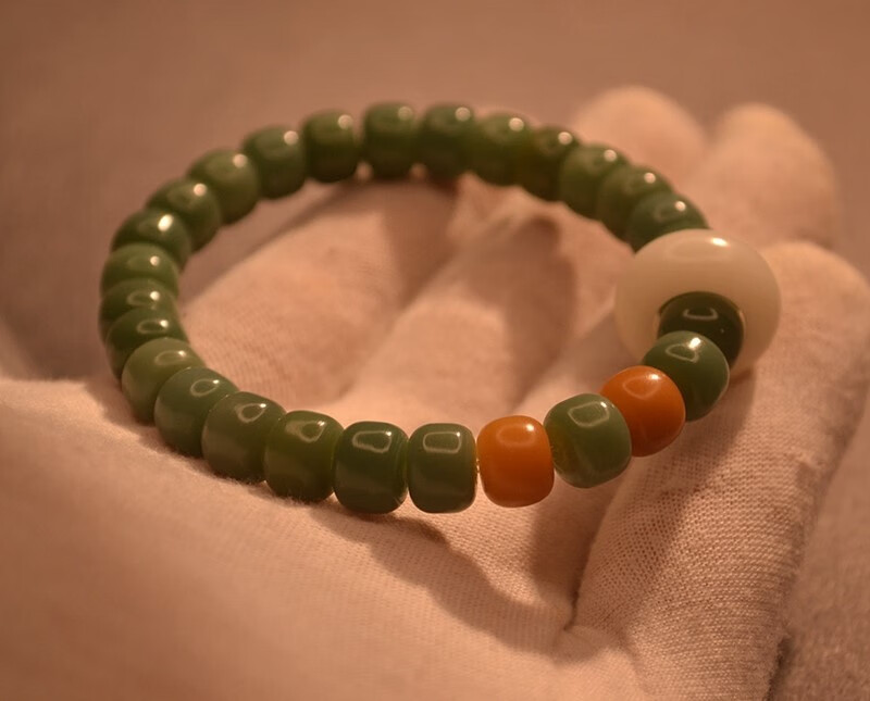 秀气白玉菩提根手持手串百搭手链男女佛珠跑环配饰金刚星月菩提子 8*