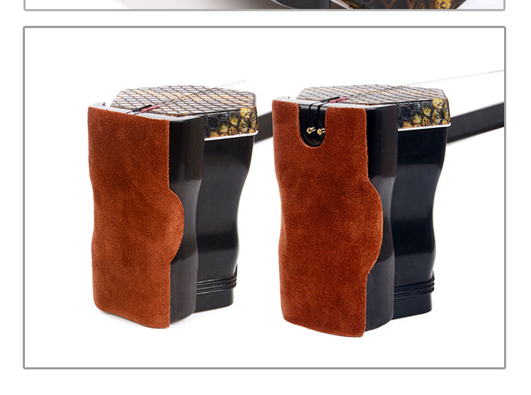 二胡防滑垫真牛皮二胡底托防滑乐器防滑垫腿防滑二胡配件a款开口黑色