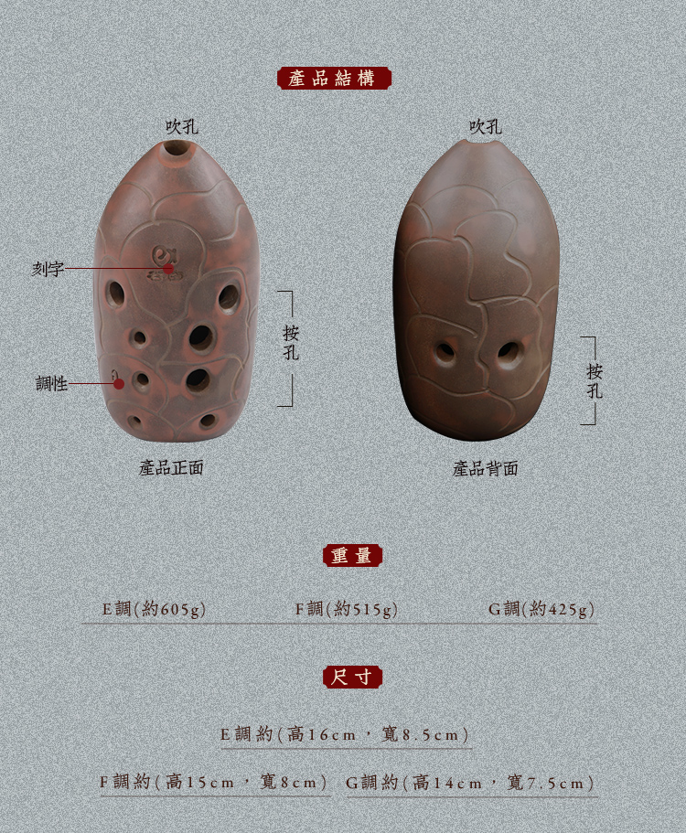 笔筒埙陶埙十孔双腔左右手可水洗初学入门专业演奏古埙西安 笔筒埙f