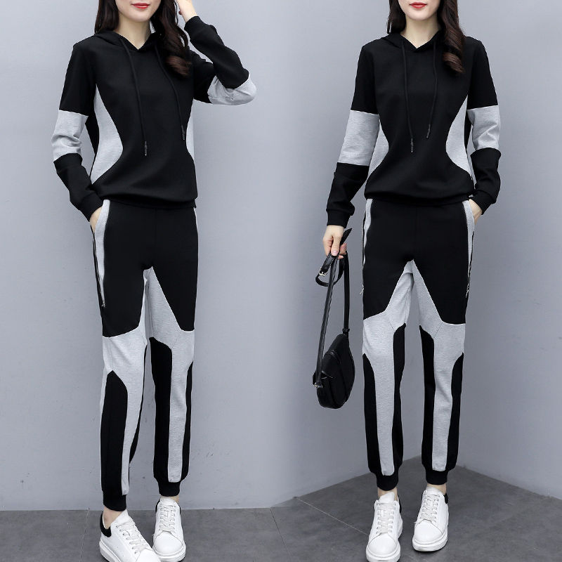 品牌女装 潮牌2020春季装新款韩版宽松显瘦时尚套装女气质休闲运动服