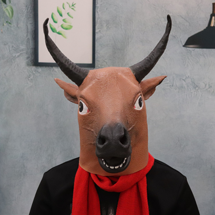 cosplay搞笑动物头套 牛魔王面具牛头马头动物头套搞笑搞怪酒吧春节网
