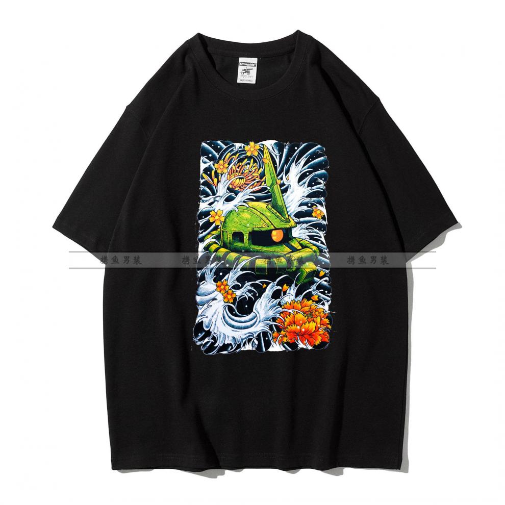 携鱼高达40周年联名gundam机动战士独角兽潮圆领宽松t恤短袖衣服rx78