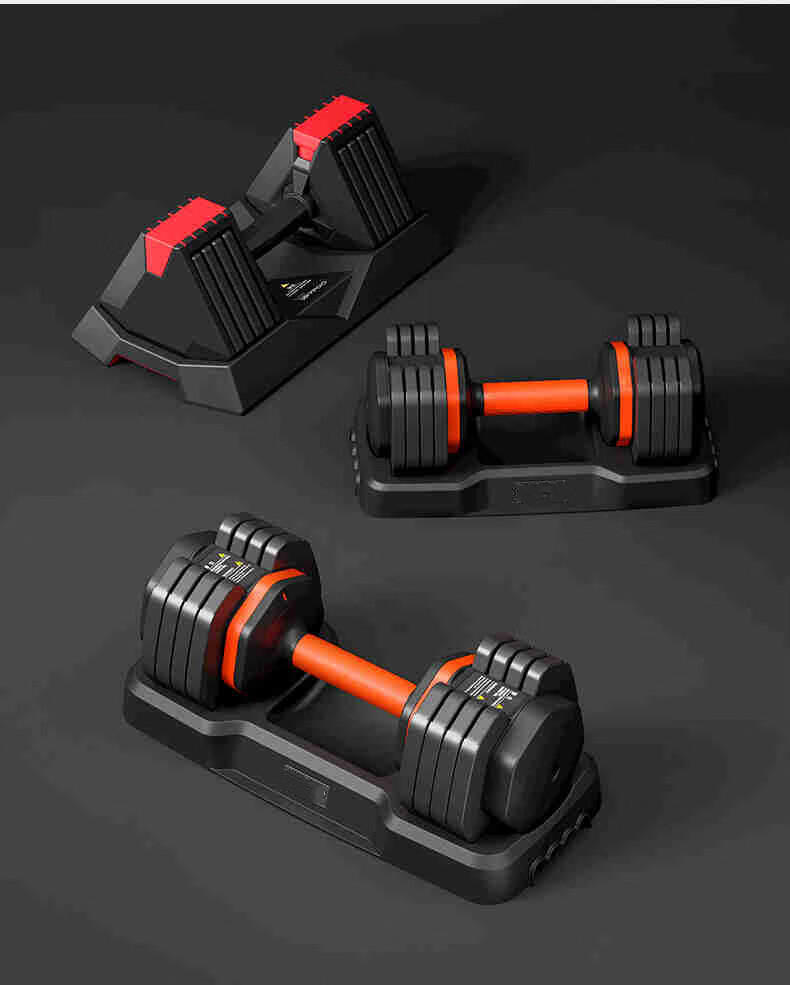 豪技轻奢品牌可调节哑铃男士家用可拆卸健身器材练手臂肌肉纯钢一支装