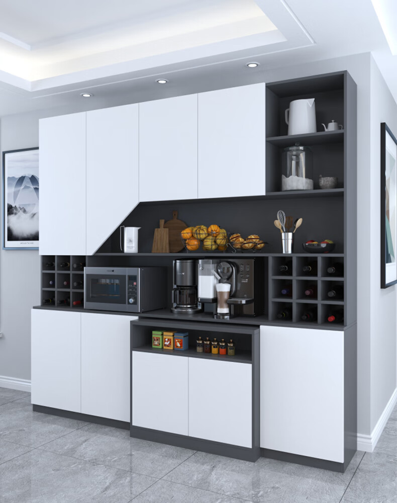 菲格朗客厅折叠餐边柜餐桌一体家用靠墙酒柜定制北欧茶水柜储物柜b01