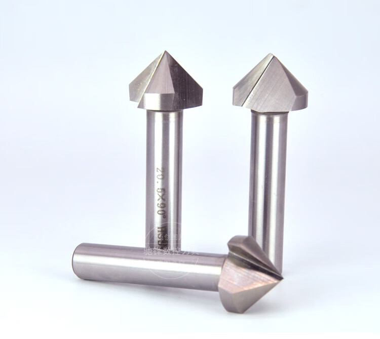 白钢倒角刀三人单刃90度直柄全磨高速钢倒角刀修边铣刀682030 6.