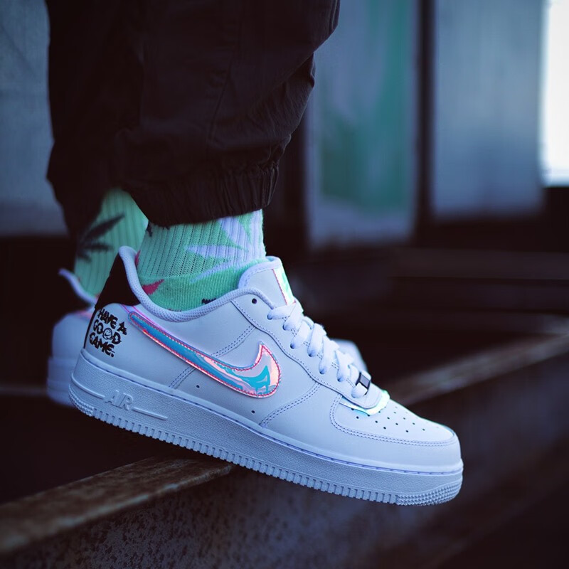 nikeaf1耐克男鞋女鞋空军一号airforce1炫彩镭射电玩像素夜光运动板鞋