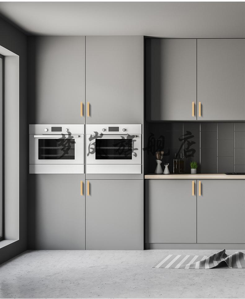 铝合金衣柜门拉手 t型圆头柜子橱柜抽屉把手黑色现代简约轻奢 铁灰色