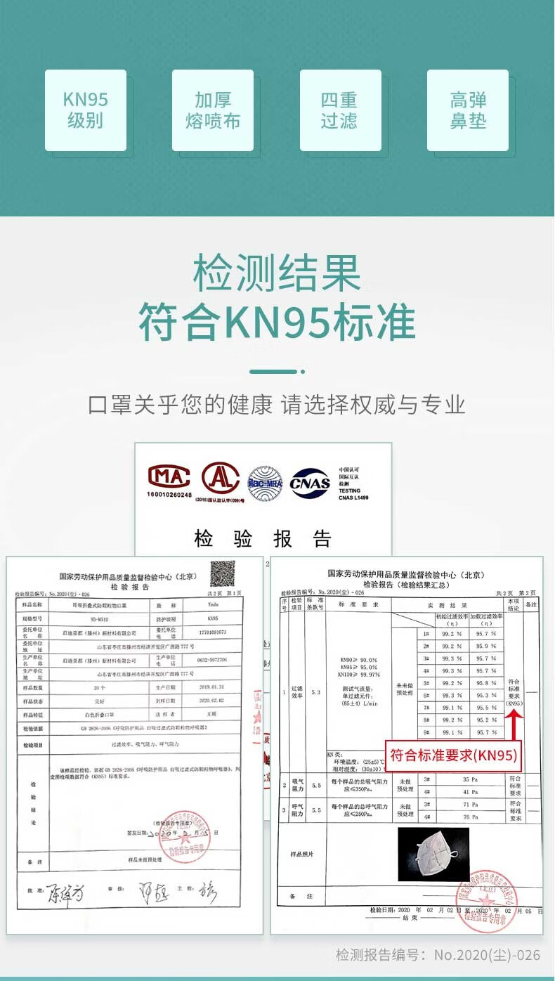 亚都yadukn95级别防流感防雾霾防花粉kn95口罩非医用一次性口罩ydm510