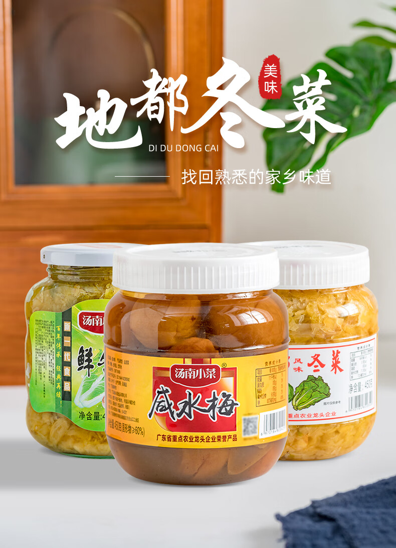 汤南小菜 鲜冬菜470g海鲜砂锅粥配菜腌制煲汤火锅佐料 鲜冬菜470g