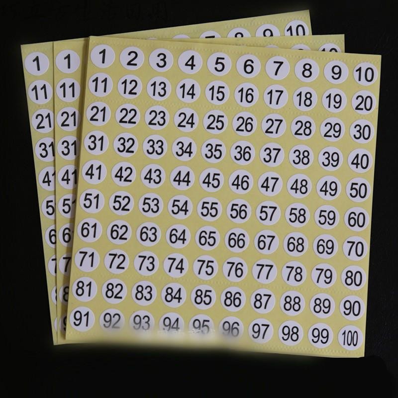 贴纸衣服鞋袜尺码标签圆形序号编号工号不干胶标签贴纸** 数字8【图片
