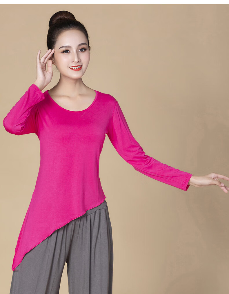 服装长袖上衣形体舞蹈练功服白色跳舞衣服女f4 白色 s