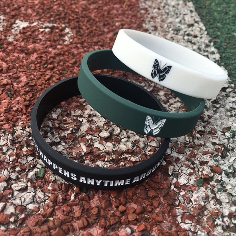 硅胶手环潮牌supreme男女情侣款学生腕带nba篮球运动健身橡胶手带 宽