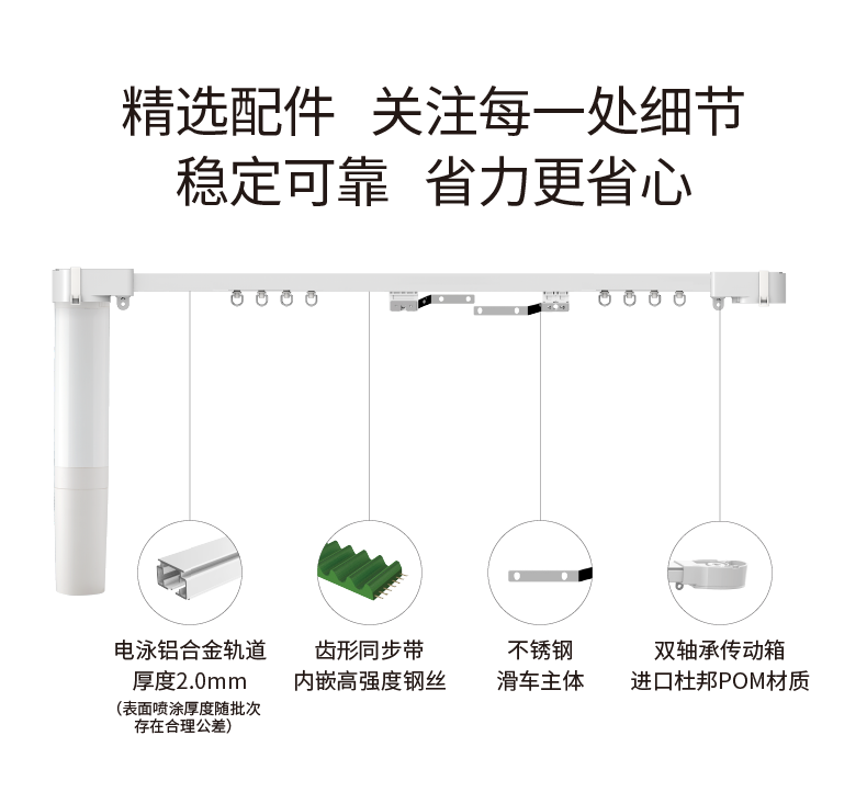 杜亞鋰電池電動窗簾電機智能窗簾自動遙控窗簾軌道開合簾免佈線i3plus