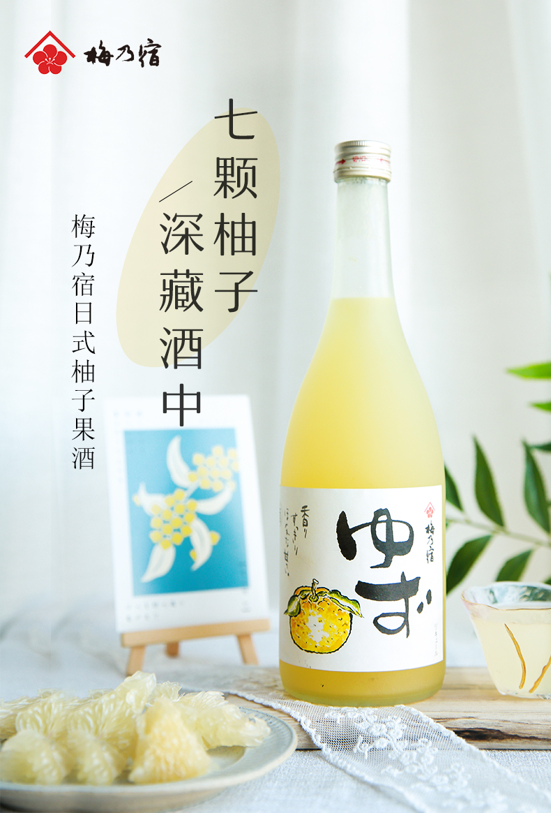 海荟码头日本原装进口洋酒梅酒梅乃宿梅子酒720ml柚子酒720ml实惠组合