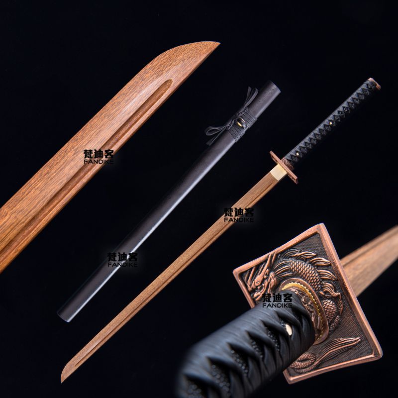 户外防身木带鞘单刃长唐硬收藏未开刃金色60以上73cm