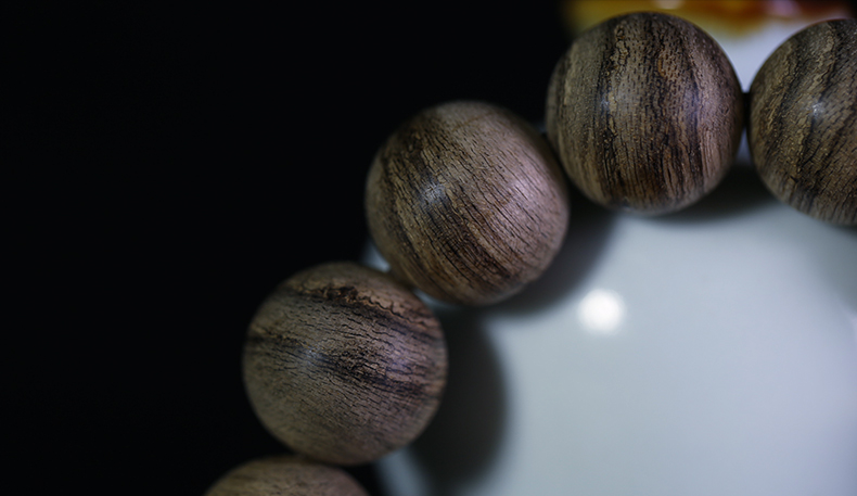 慕绢珠宝达拉干虎皮纹16mm沉香手串男印尼佛珠女手链香韵清甜 16mm