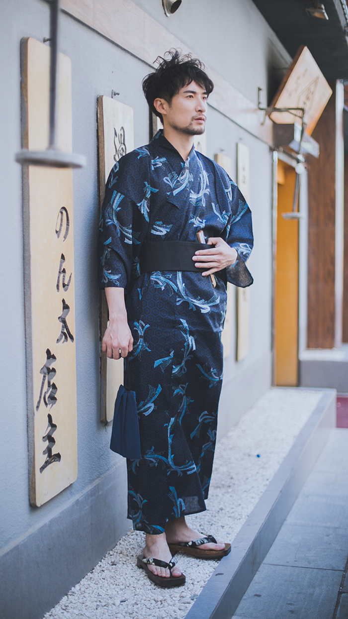 服复古正装旅游日本传统男士和服浴衣睡衣火花大会武士款日系家居服
