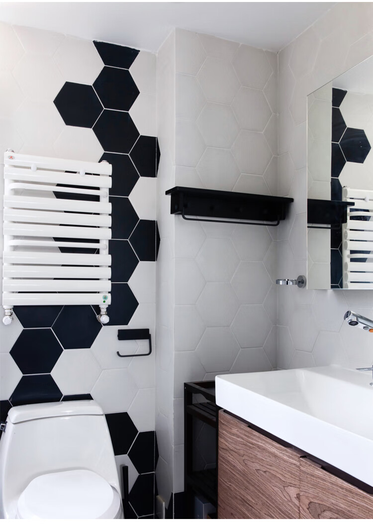 远晶瓷砖六角砖北欧墙砖厨房卫生间地砖白色黑色彩色小花砖纯色瓷砖yk