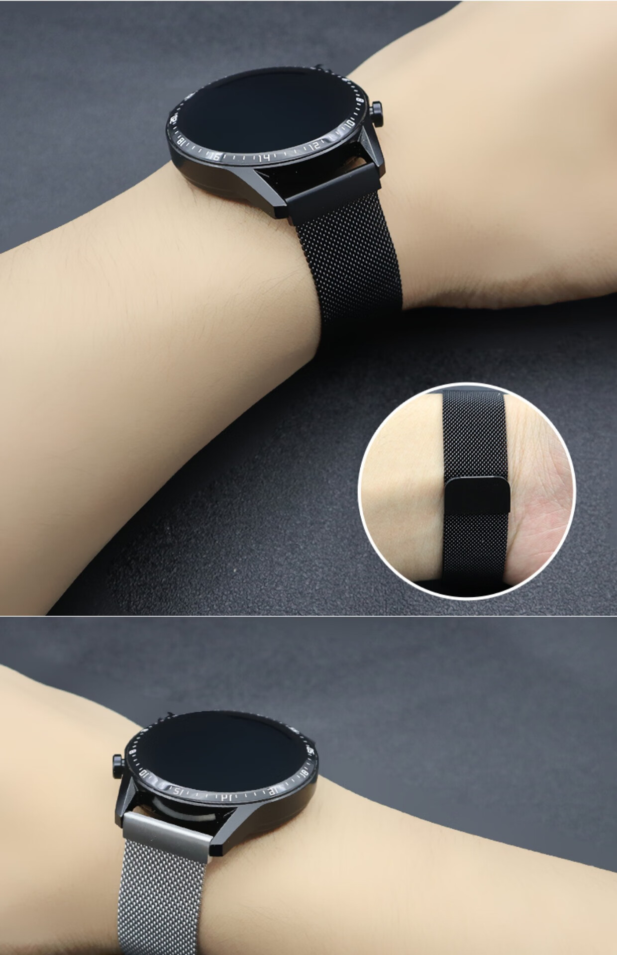 适用华为手表watchgt/gt2e表带ela-b19/ftn-b19/hct-b19磁吸金属 米兰