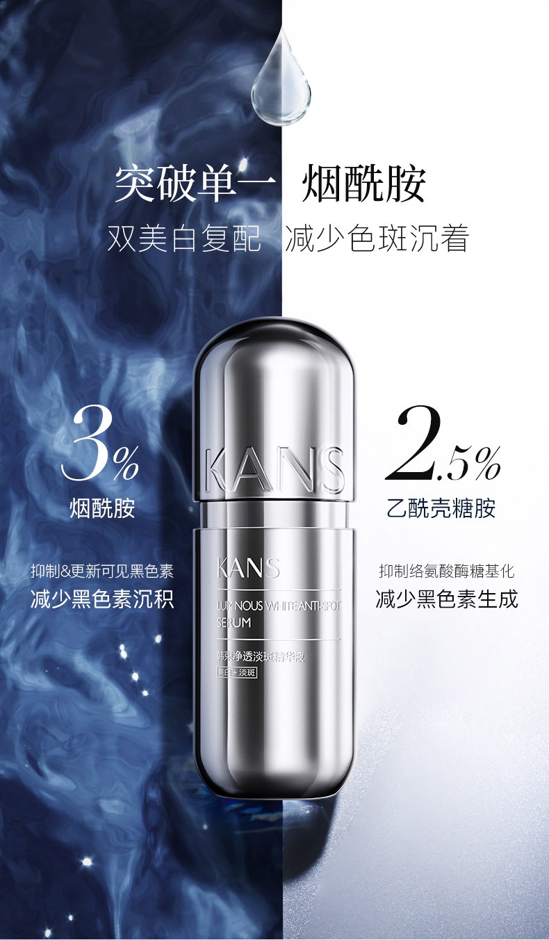 韩束（KanS）【美白淡斑】韩束精华液银胶囊美白祛斑提亮烟酰胺补水保湿护肤品 30ml