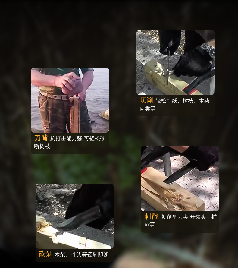 卡巴1217 ka-bar卡巴2225/2221/1217户外装备高硬度便携野营小 深棕色