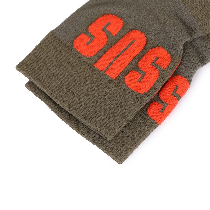 范思哲 versace袜子男士中筒袜军绿色聚酰胺纤维字母logo潮流中筒袜