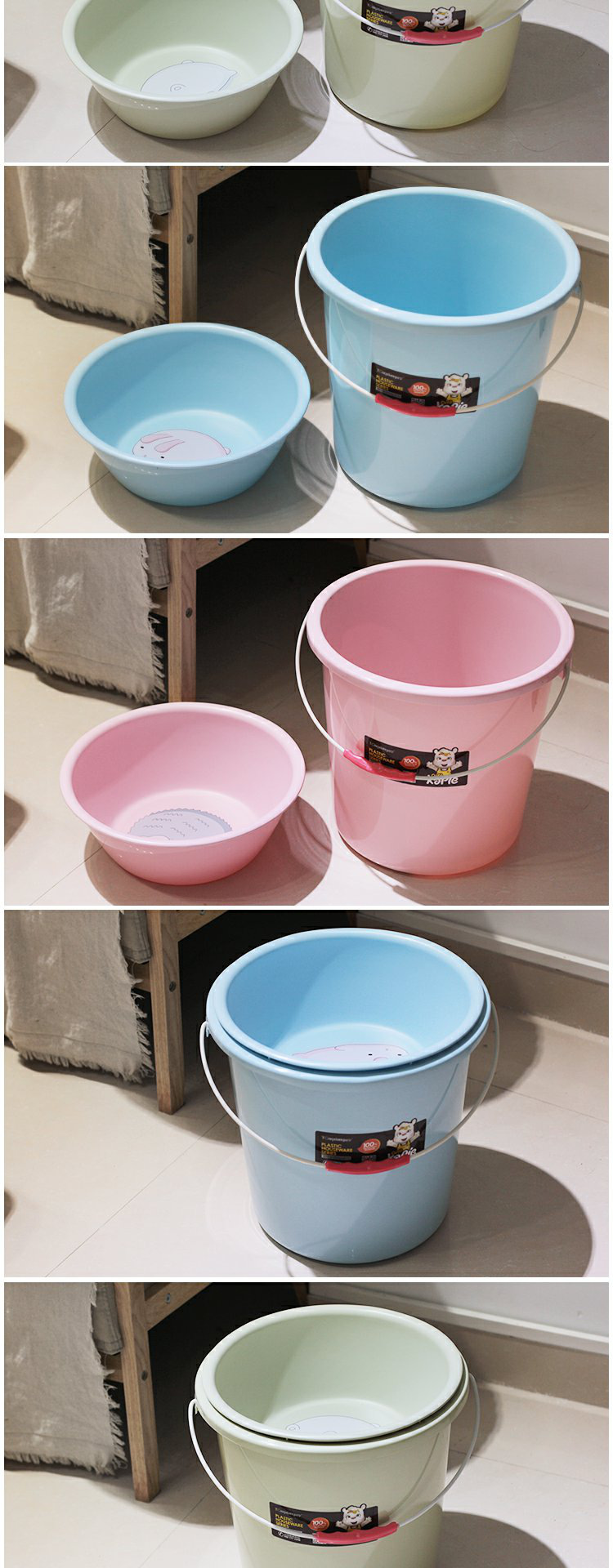 盆桶套装22l升水桶洗脸盆加厚桶盆套装家用宿舍塑料手提桶学生圆桶