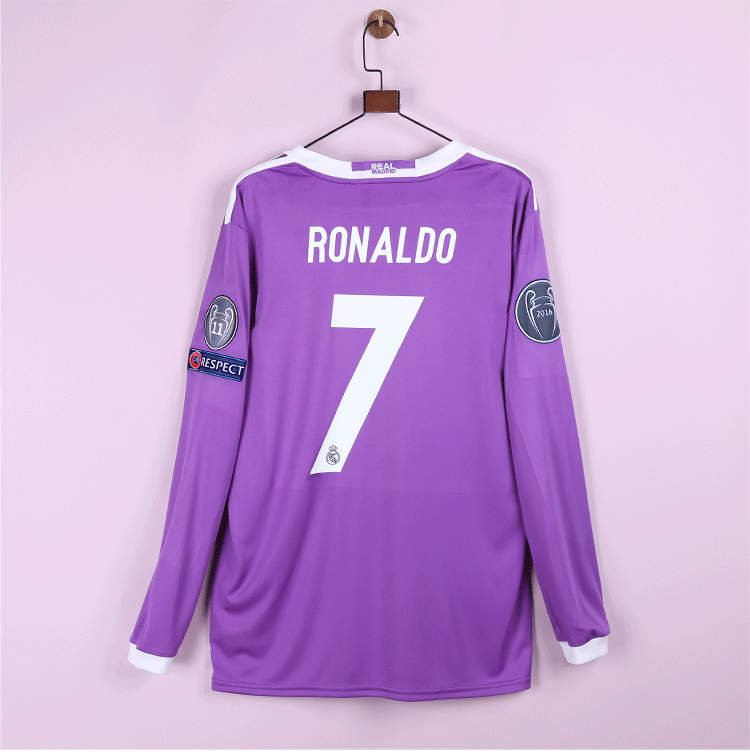 滕讯体育nba专营1617皇马球衣欧冠决赛版紫色客场7号c罗4号拉莫斯贝尔