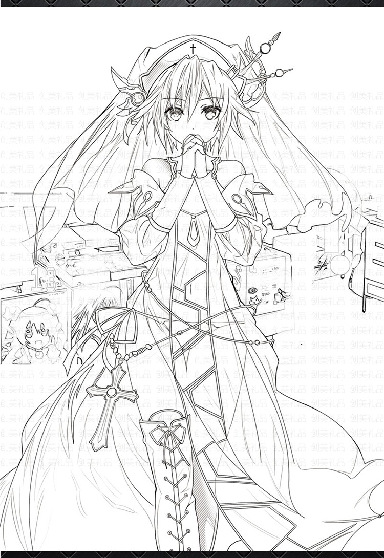 漫画手绘本临摹本线稿集涂色填色本素描本画册动漫周边 进击的巨人