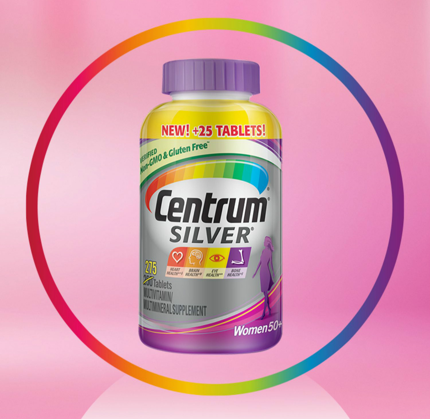 centrum存海外多种复合维生素中老年银片组合275粒叶黄番茄红素中老年