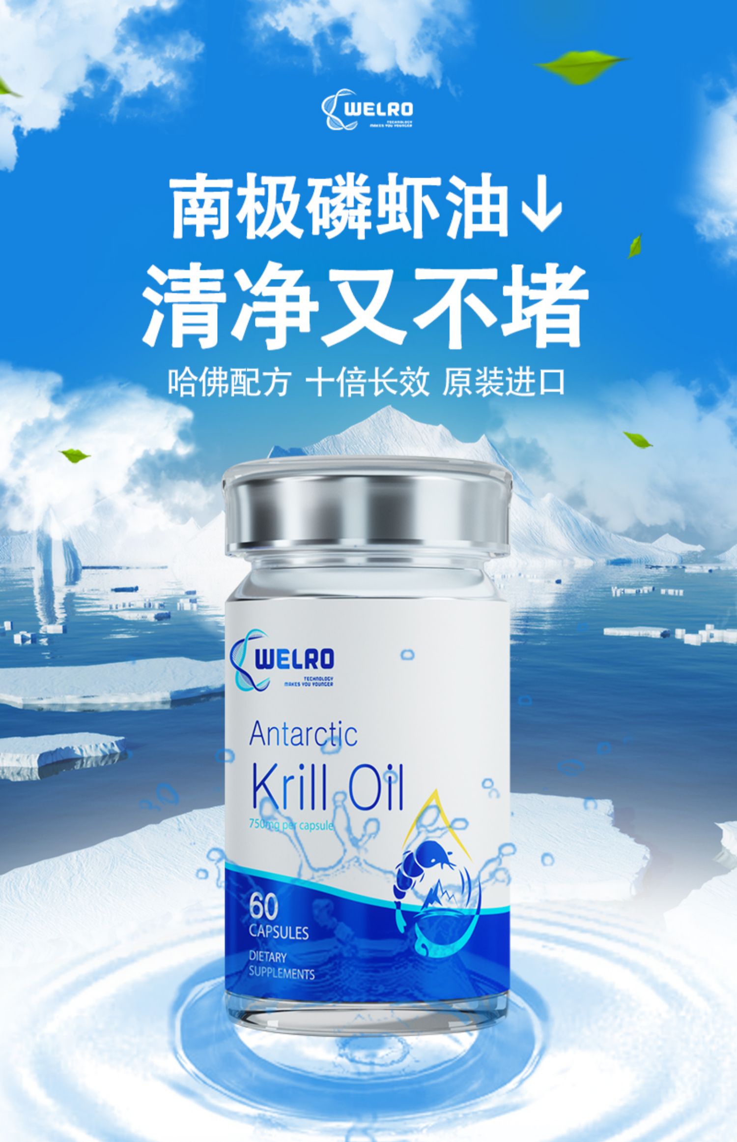 南极磷虾油虾青素深海鱼油软胶囊中老年心脑血管 六瓶装【图片 价格