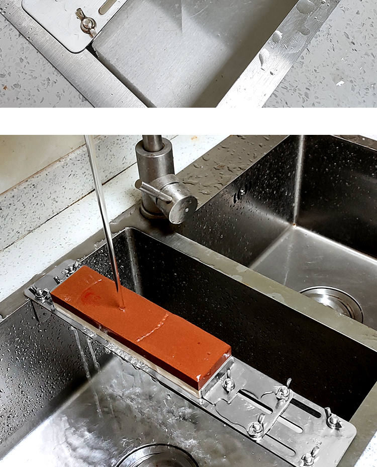 磨刀石支架不锈钢加厚磨刀架家用磨刀石调节水槽石支架防滑底座酒店