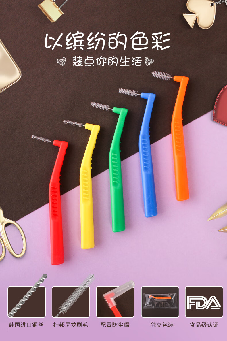 严迪正畸牙刷严迪l型牙缝刷正畸专用清洁牙间隙便携超细齿间缝隙牙周