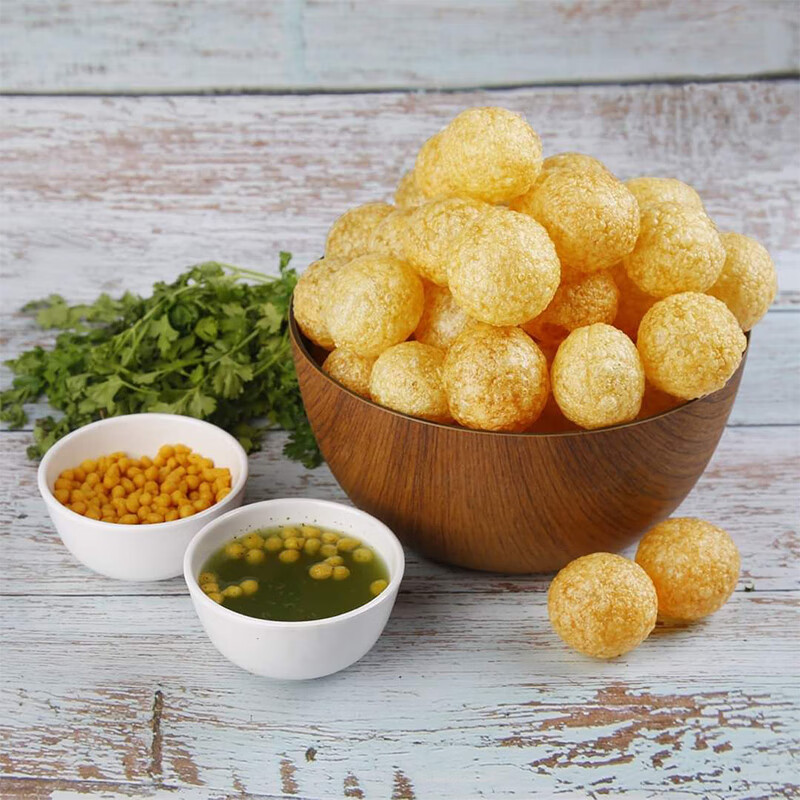 零食印度进口美食空心球街头小吃油炸土豆脆脆球200g200g加料包酸臭味