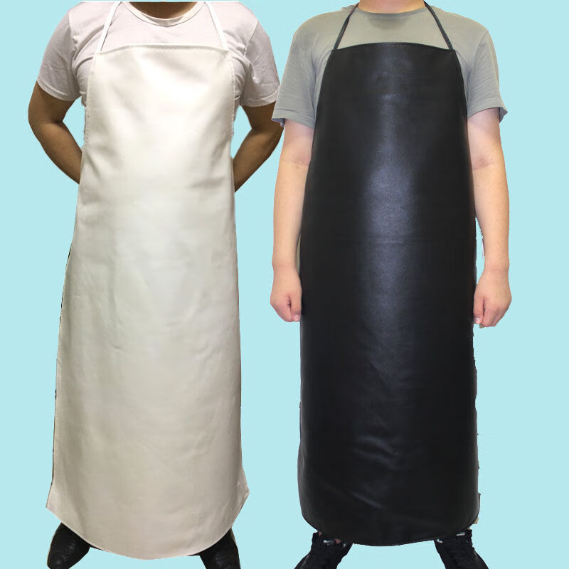 可开票时尚皮围裙防水防油皮革围裙工业洗车场餐厅不掉皮围裙棕色大号