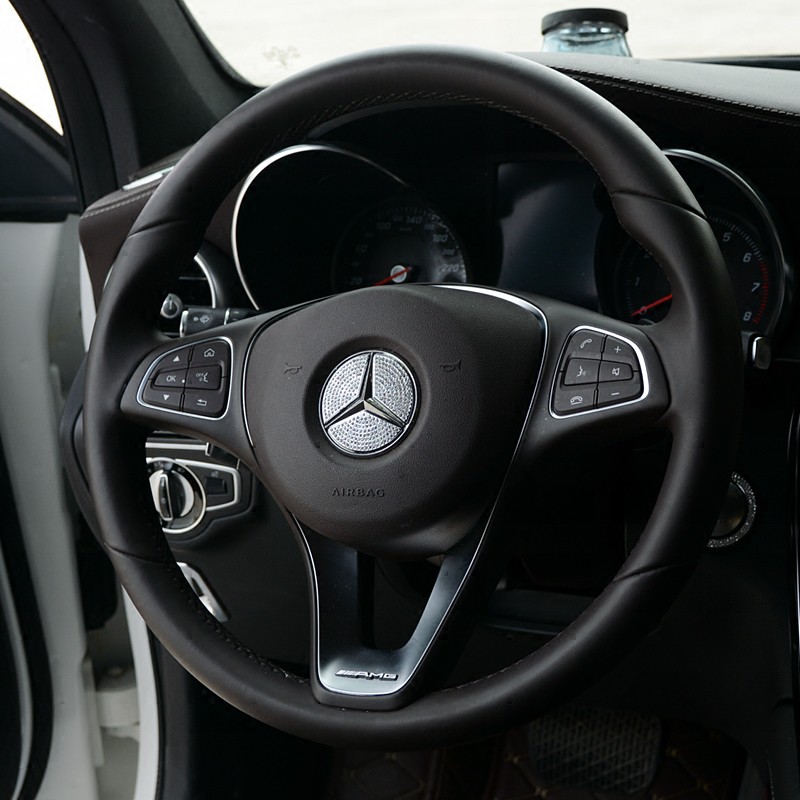 适用于glb奔驰glc260lgla220方向盘标a200l级e300钻石车标装饰贴片c