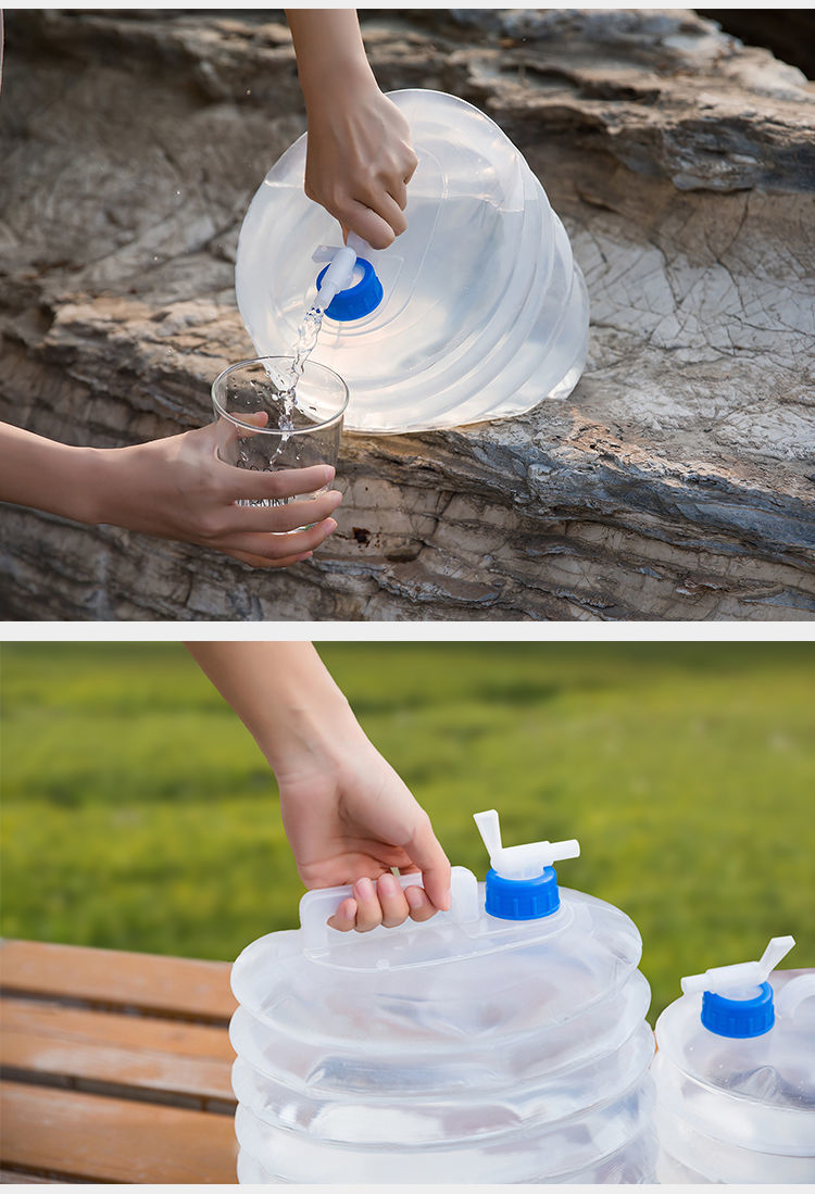 折叠伸缩水桶折叠水壶户外便携式塑料可折叠水桶加厚伸缩水桶10升