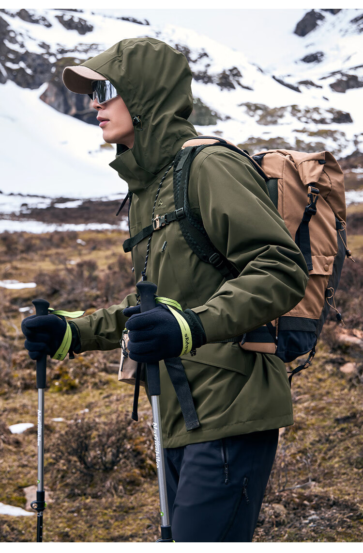 拓路者（Pioneer Camp）硬夹克中年男士登山冬季壳冲锋衣男户外防风防雨外套春秋款男士登山服中年夹克冬季保暖 黑色-单冲腋下拉链款 L详情图片21