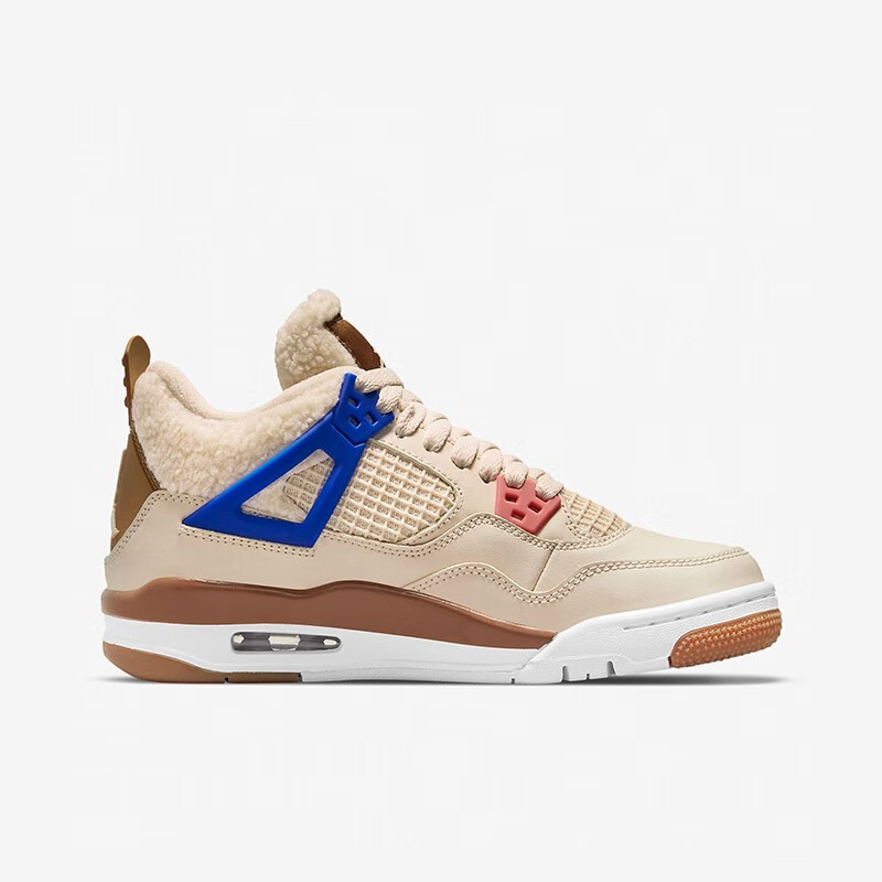 nike air jordan 4 aj乔4女鞋 卡其色 羊羔绒 复古篮球鞋 dh0572-264