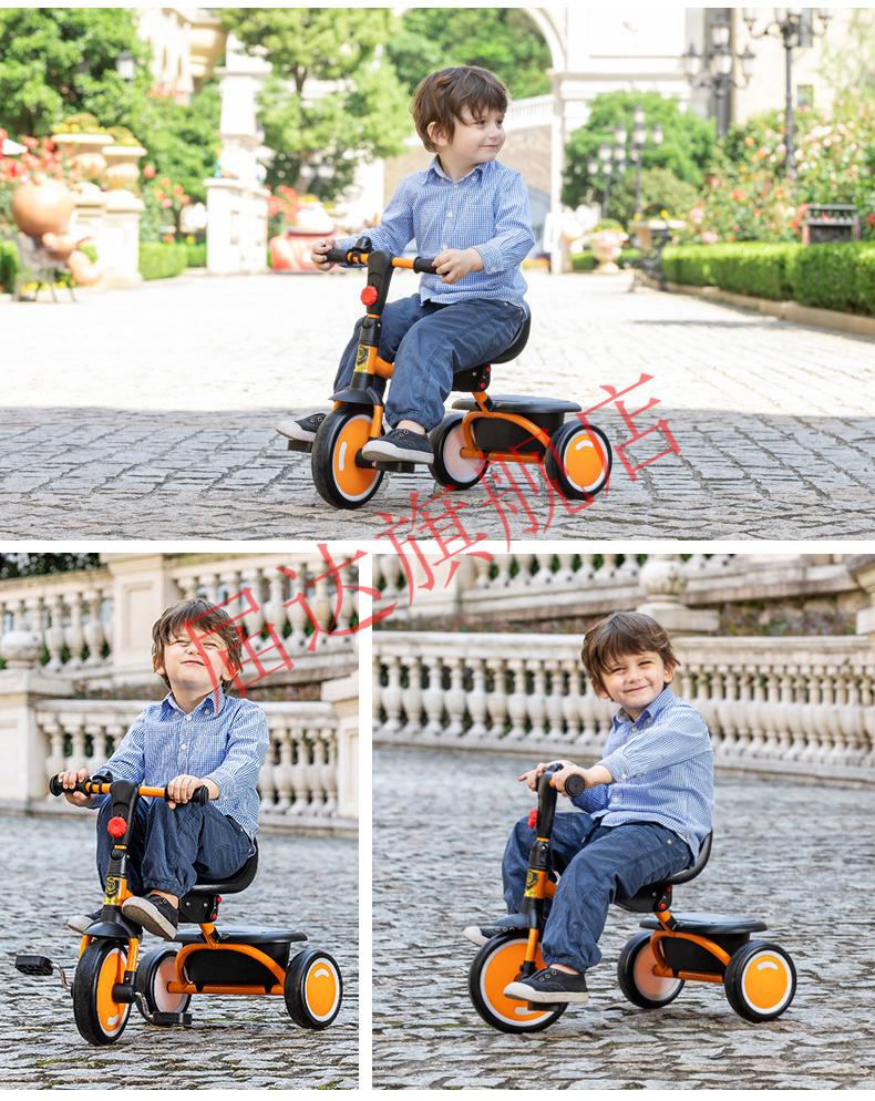 人气英国babyjoey儿童三轮车脚踏车宝宝可折叠135岁自行氧乐哆热力桔