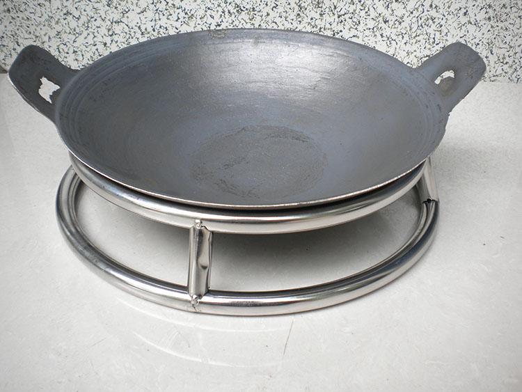 老式传统双耳炒锅加厚圆底尖底地锅生铁锅铸铁锅柴鸡锅小干锅扁耳24