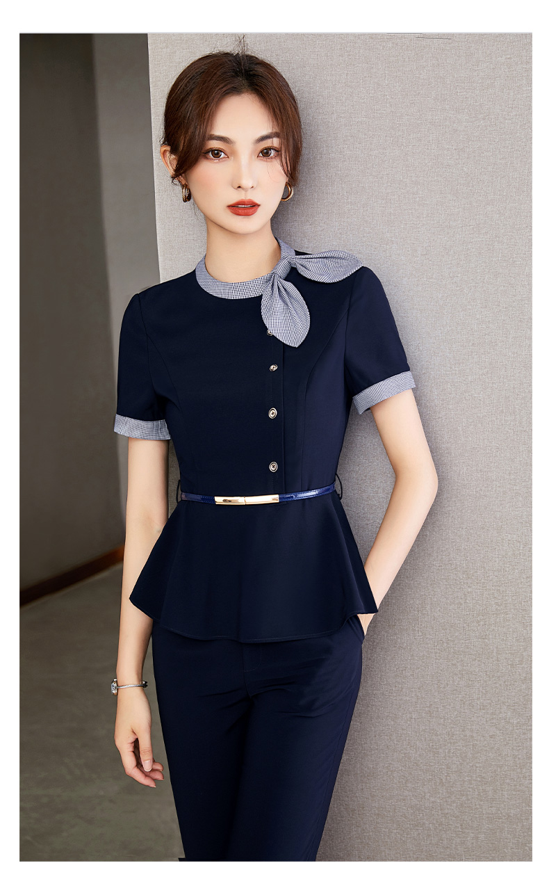 bianyemu灰色职业套装女ol女装套裙夏装气质美容店长工作服售楼部经理