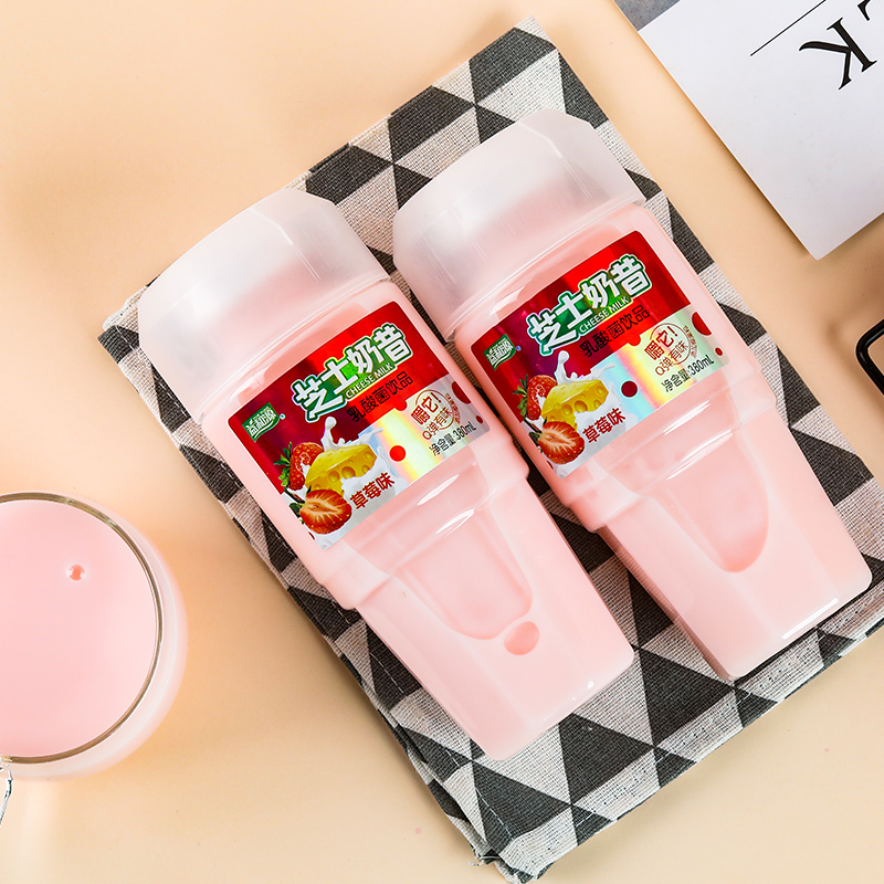芝士奶昔果粒乳酸菌饮品饮料整箱380ml黄桃原味草莓酸奶 芝士奶昔原味